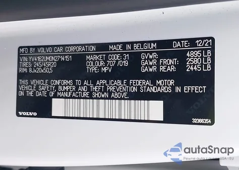 2022 Volvo Xc40 T5 R-Design z USA, uszkodzony, nr VIN YV4162UM0N2714151